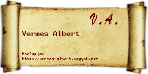 Vermes Albert névjegykártya