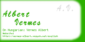 albert vermes business card